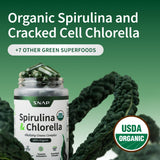 Snap Supplements Organic Spirulina & Chlorella Superfood Blend back view
