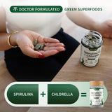 Snap Supplements Organic Spirulina & Chlorella Superfood Blend in a lifestyle setting