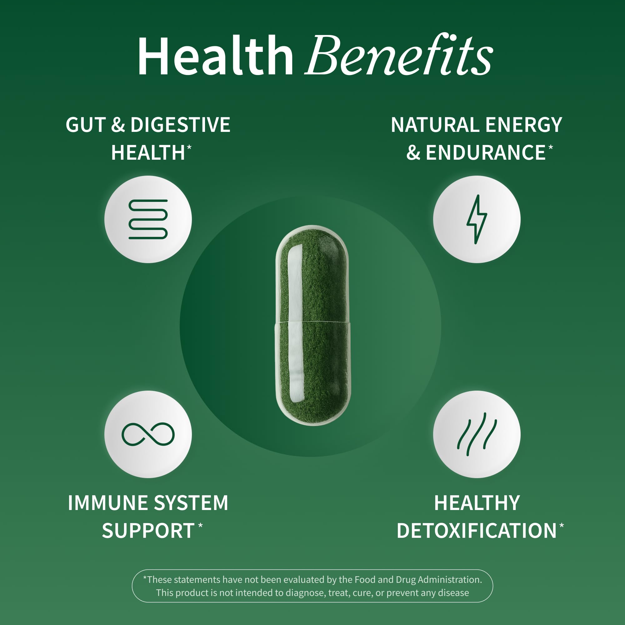 Snap Supplements Organic Spirulina & Chlorella Superfood Blend side view