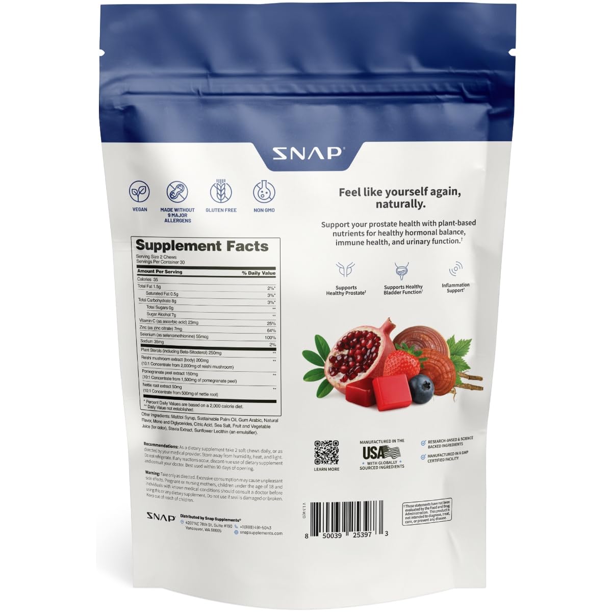 Snap Supplements Prostate Support Soft Chews lifestyle scene