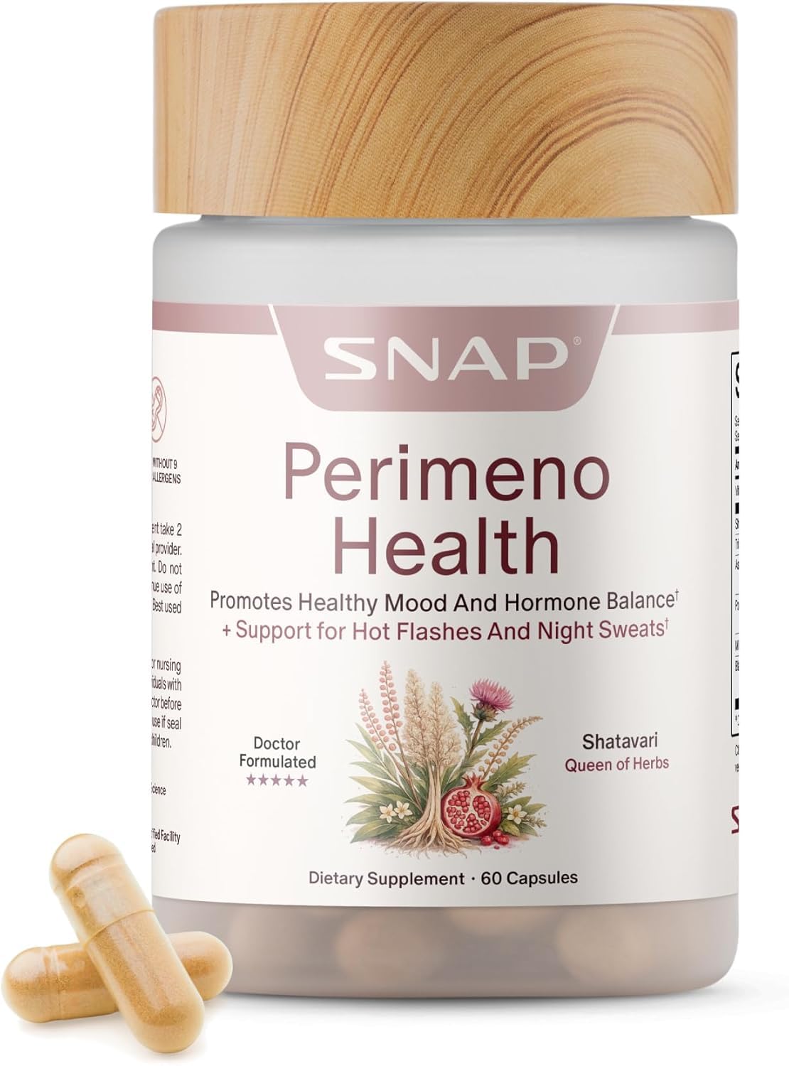 Snap Supplements Shatavari 300mg capsules front view