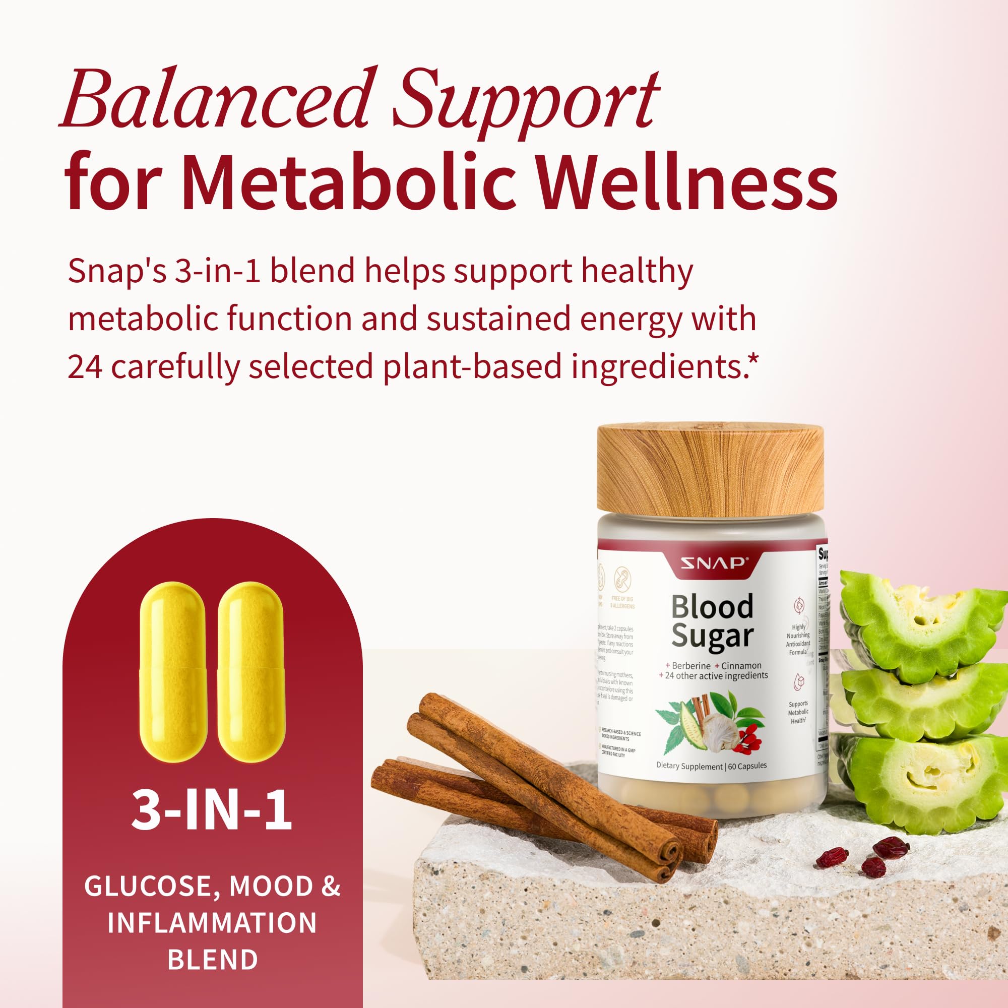 Snap Supplements Turmeric Capsules packaging side view