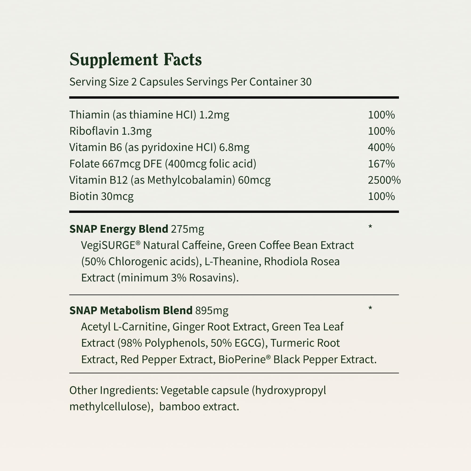 Snap Supplements Turmeric Energy Support Capsules on a table
