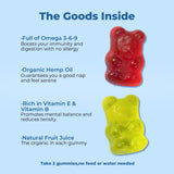 SNEDARK Hemp Gummies Omega 3-6-9 on a wooden table