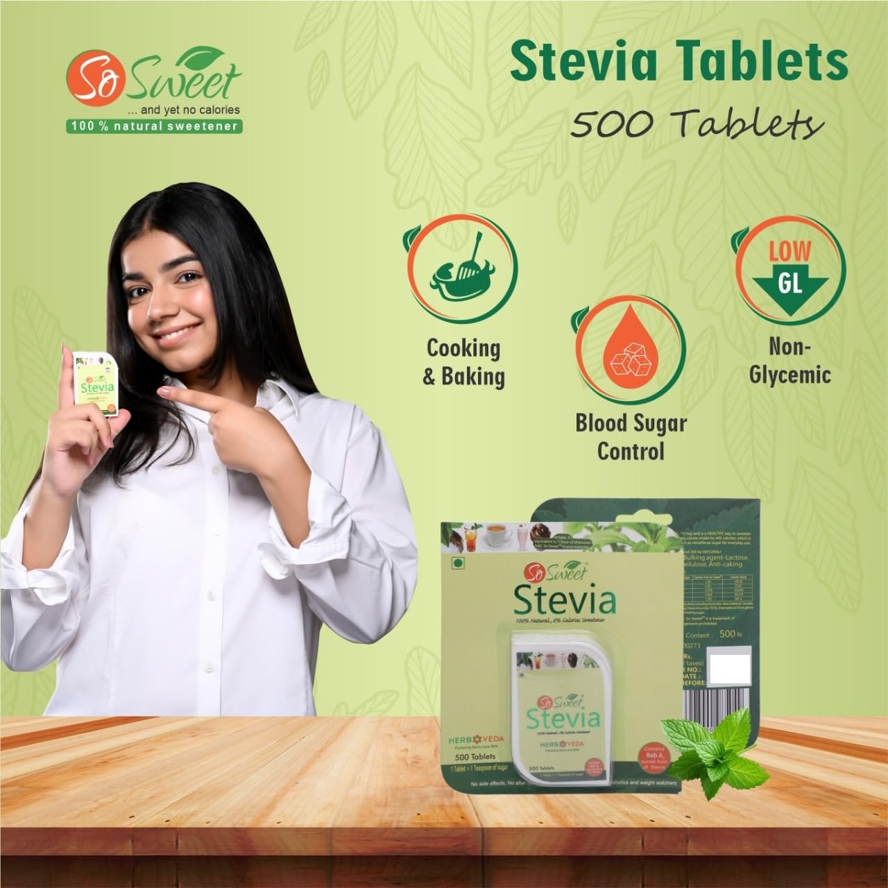 So Sweet Stevia Tablets with ingredients list