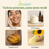 Soapeauty Sunflower Lecithin Liquid Oil in use with cosmetic products