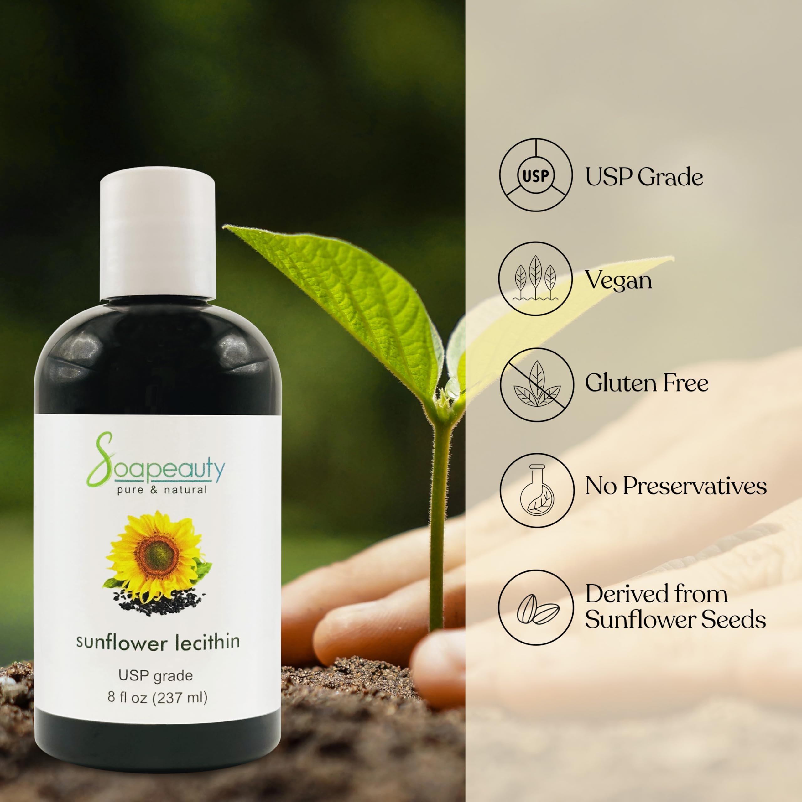 Soapeauty Sunflower Lecithin Liquid Oil with dropper