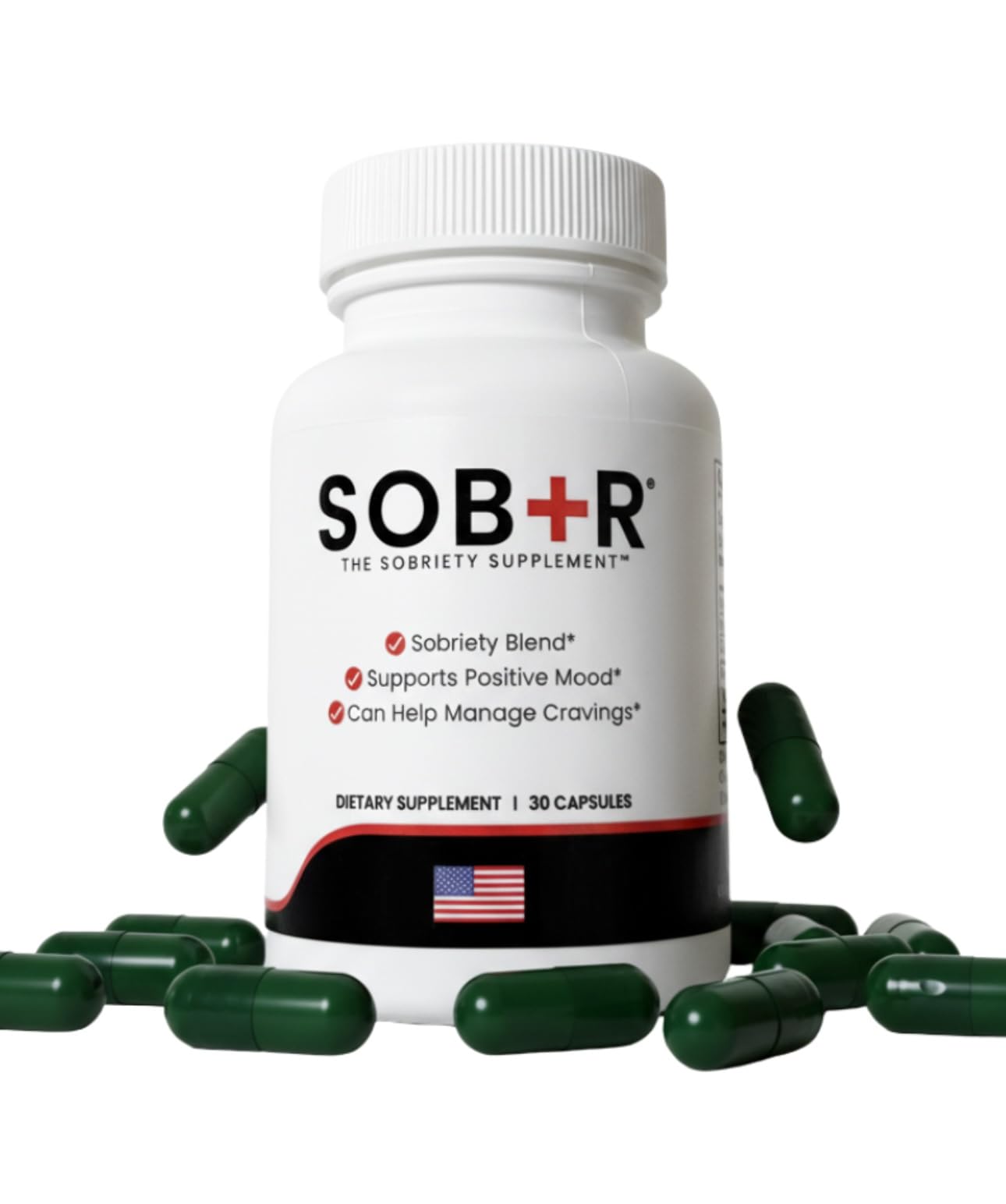 SOB+R Alcohol use Supplement 60 capsules front view