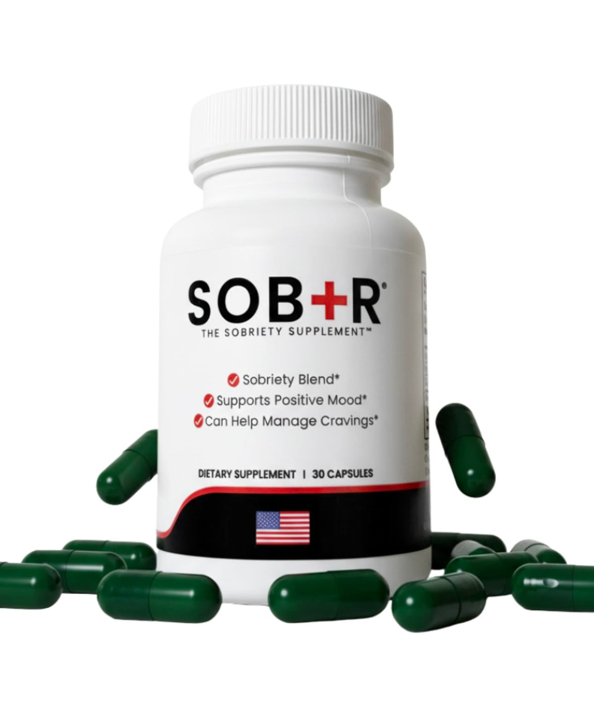 SOB+R Alcohol use Supplement 60 capsules front view
