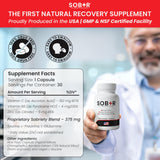 SOB+R Alcohol use Supplement bottle side view