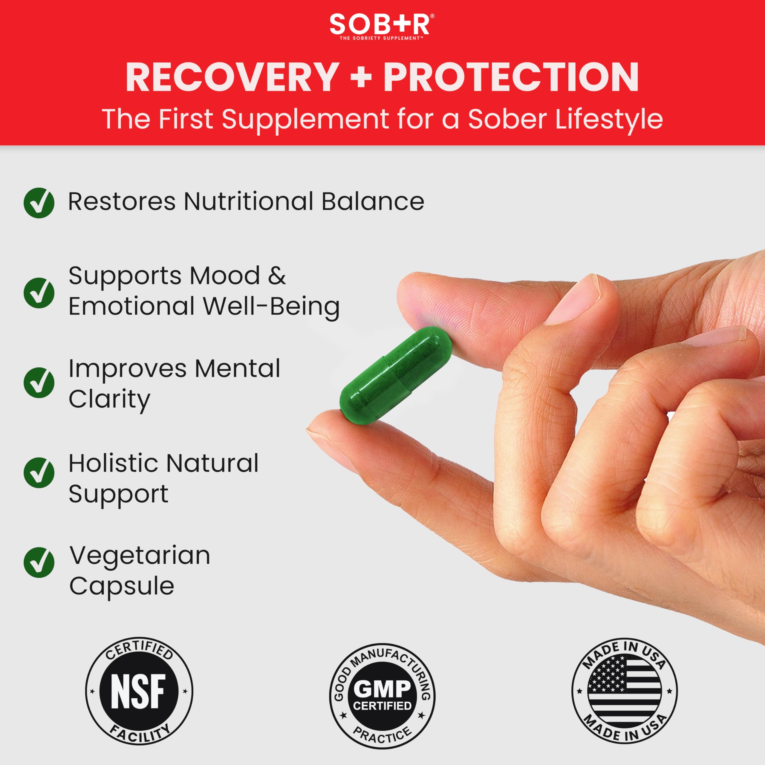 SOB+R Alcohol use Supplement bottle with a measuring spoon