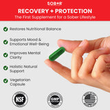 SOB+R Alcohol use Supplement bottle with a measuring spoon