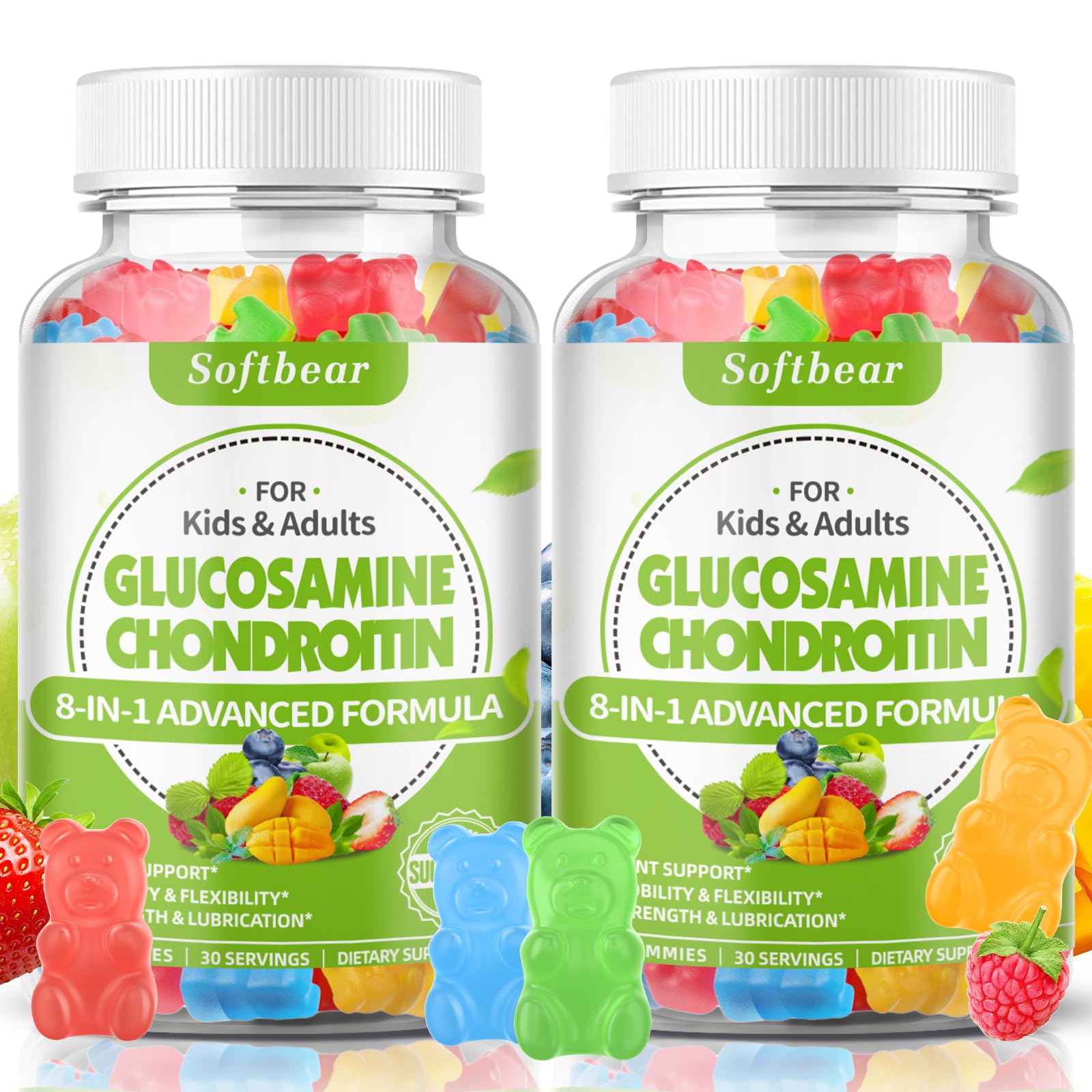 softbear Glucosamine Chondroitin Gummies front view with packaging