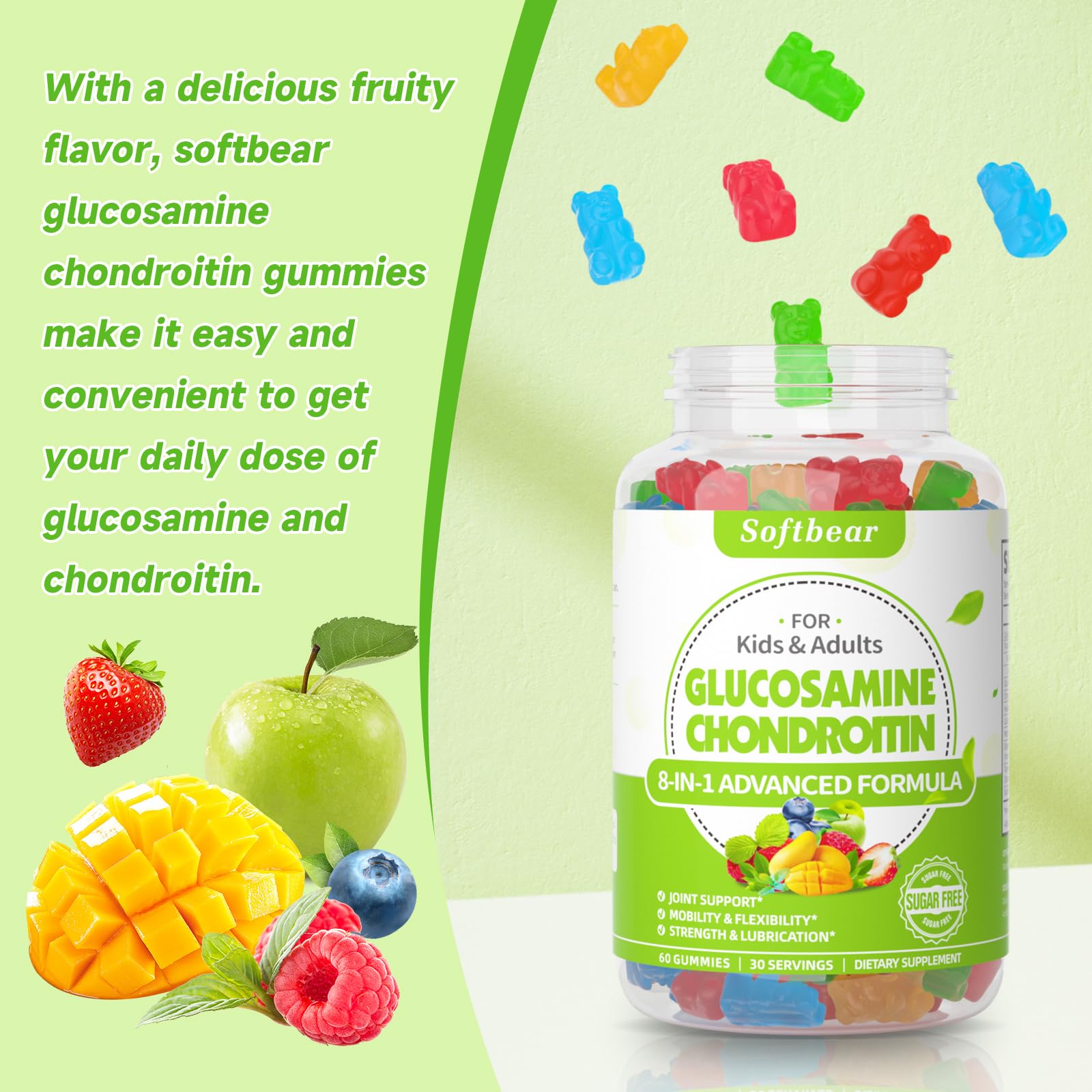 softbear Glucosamine Chondroitin Gummies with turmeric roots
