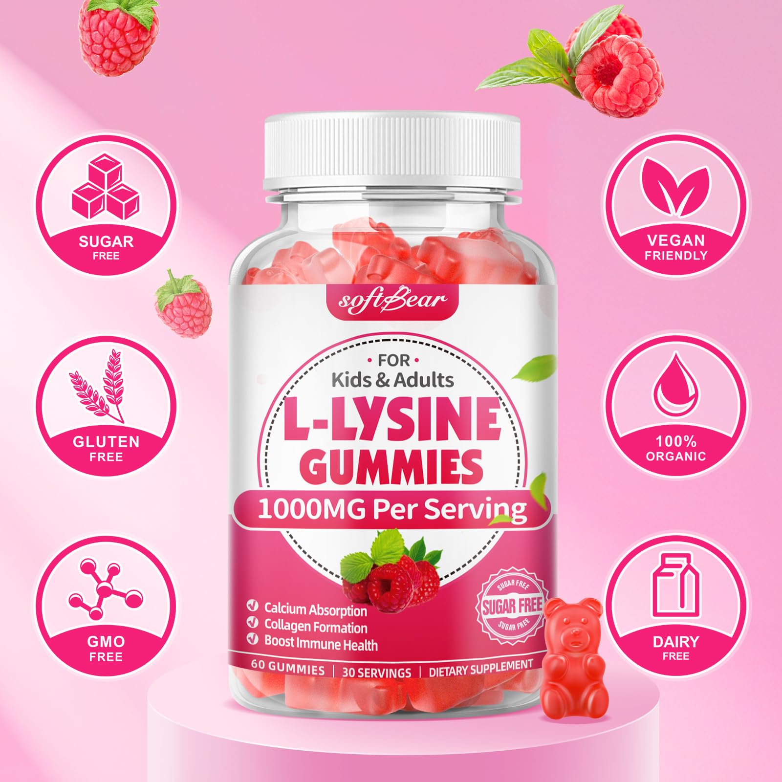 softbear L-Lysine Gummies nutritional information