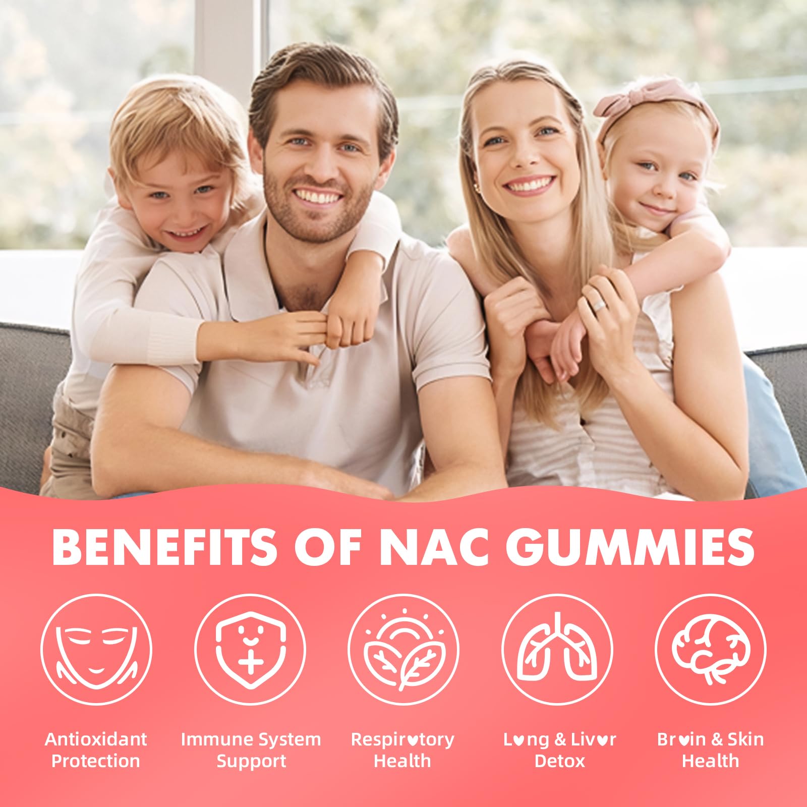 softbear NAC Gummies 1000mg strawberry flavour gummies close-up