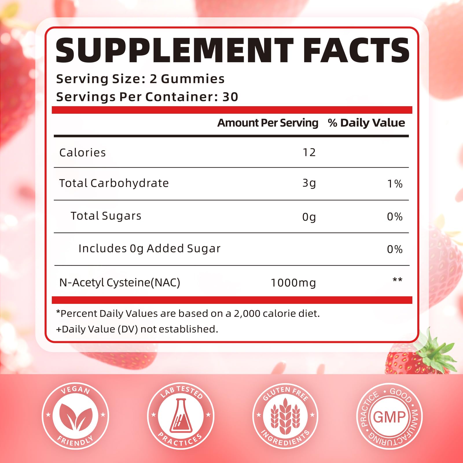 softbear NAC Gummies 1000mg strawberry flavour packaging