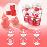 softbear NAC Gummies 1000mg strawberry flavour with serving suggestion