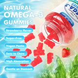 softbear Omega-3 Gummies with fresh strawberries