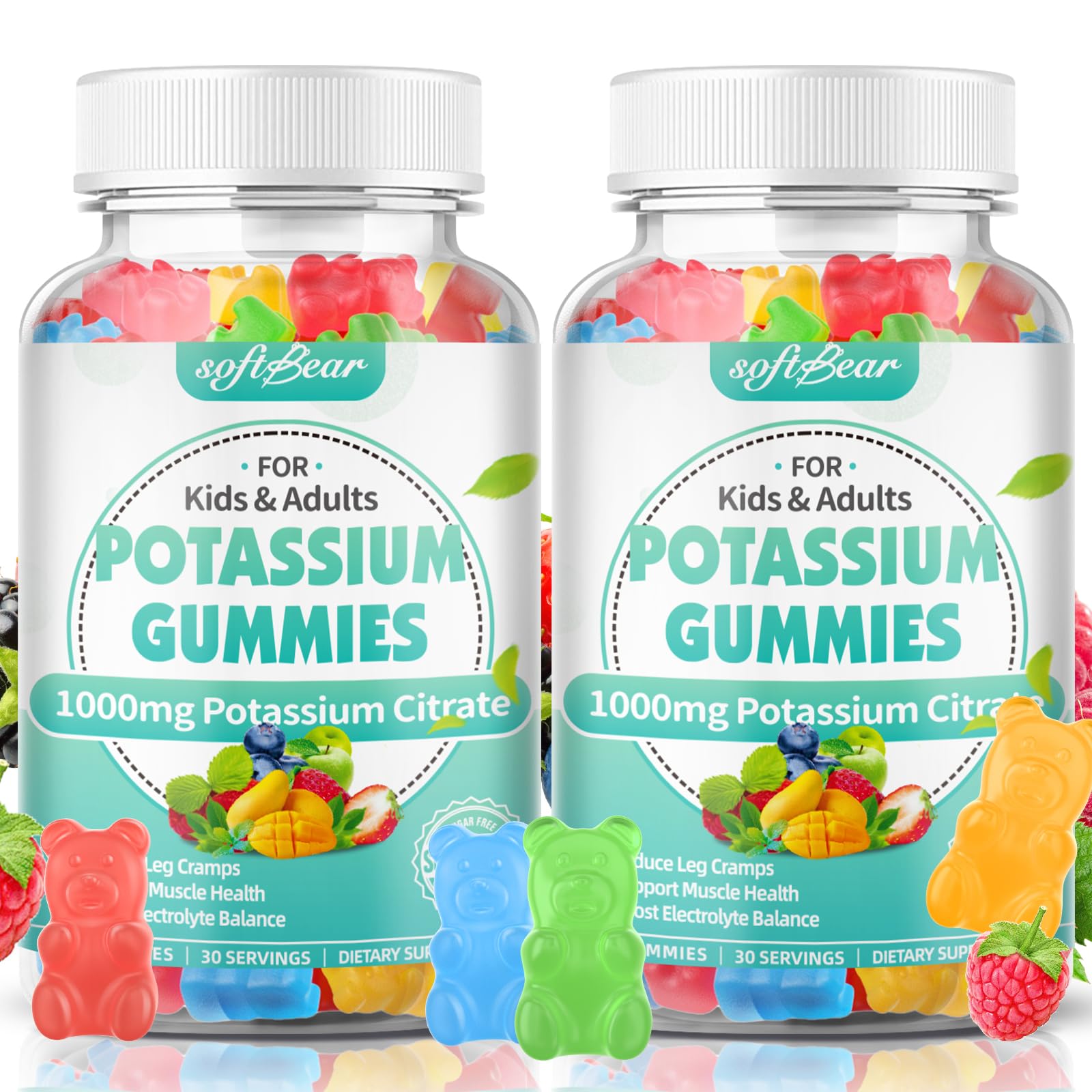 softbear Potassium Citrate Gummies 1000mg front view
