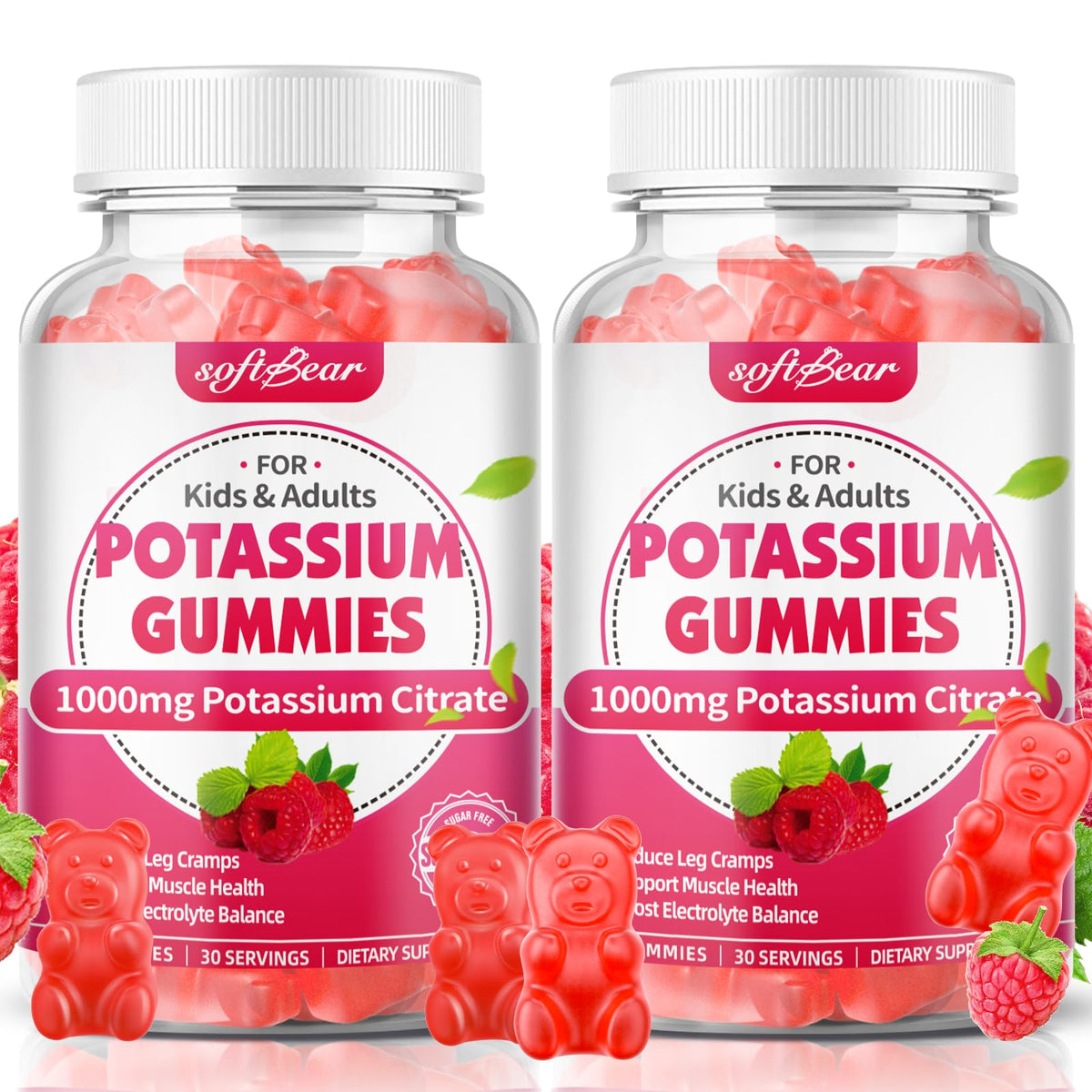 softbear Potassium Citrate Gummies 1000mg front view