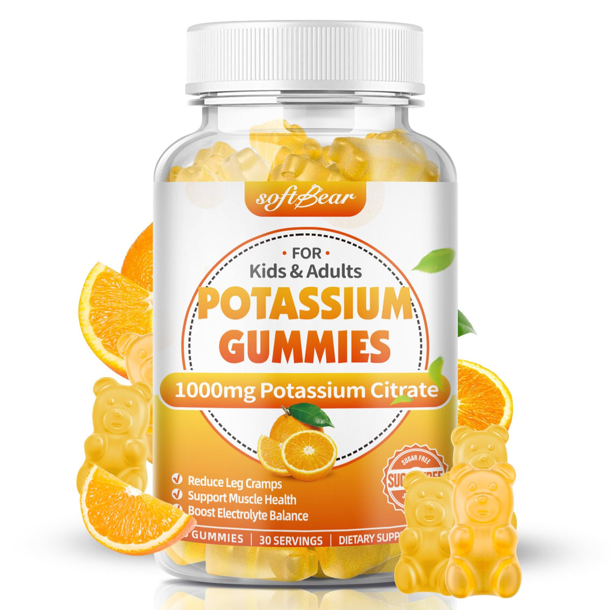 softbear Potassium Citrate Gummies 1000mg front view