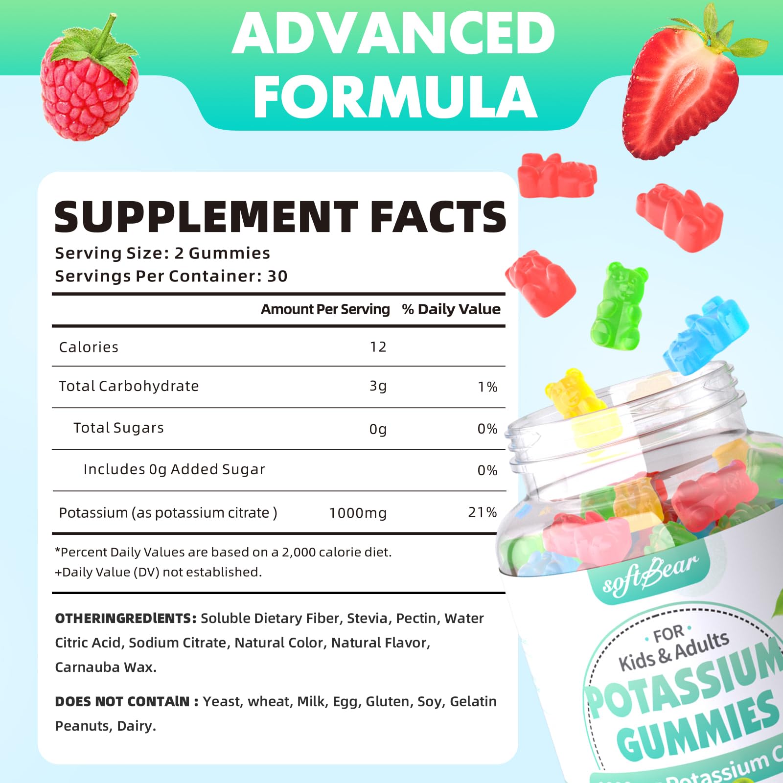 softbear Potassium Citrate Gummies 1000mg packaging