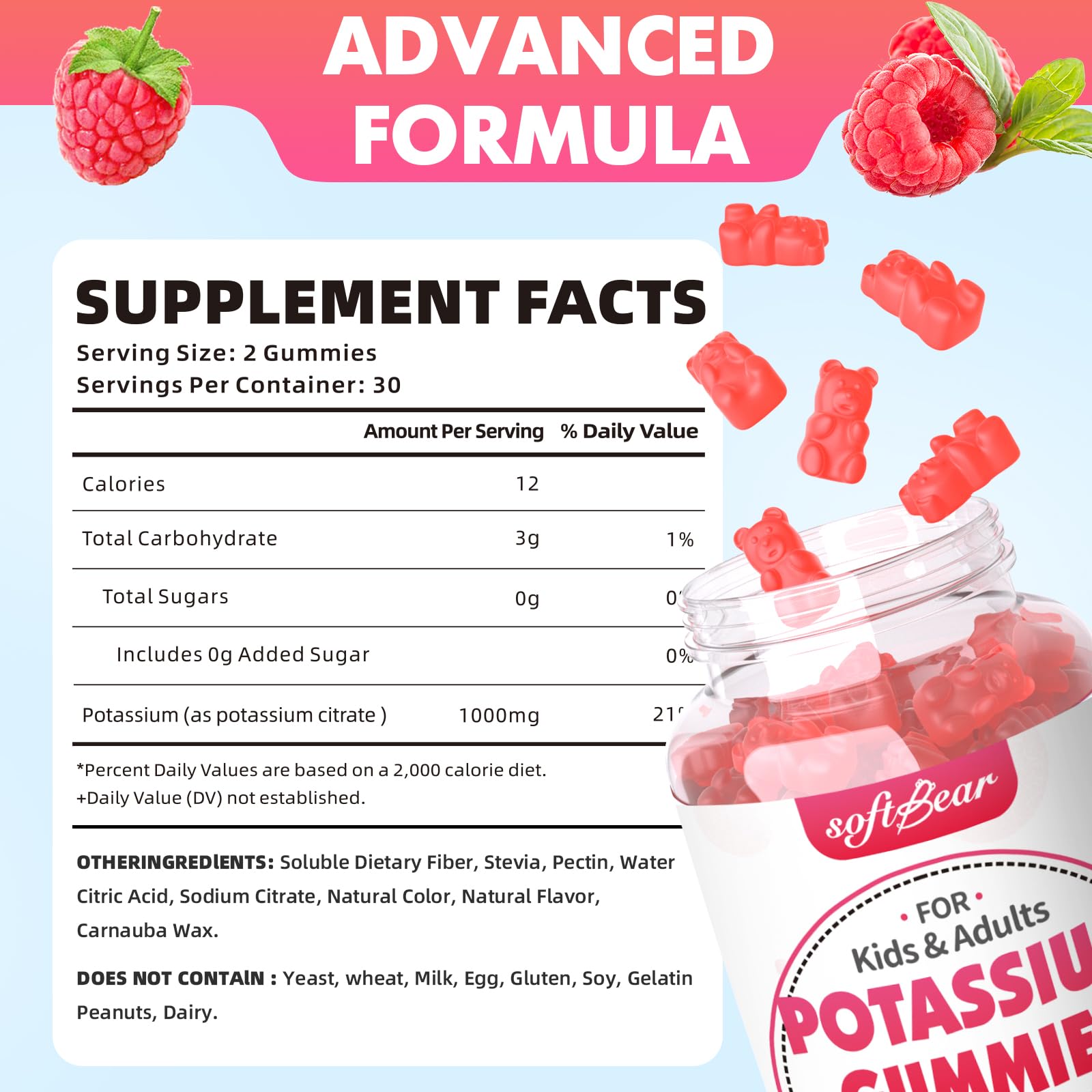 softbear Potassium Citrate Gummies 1000mg packaging