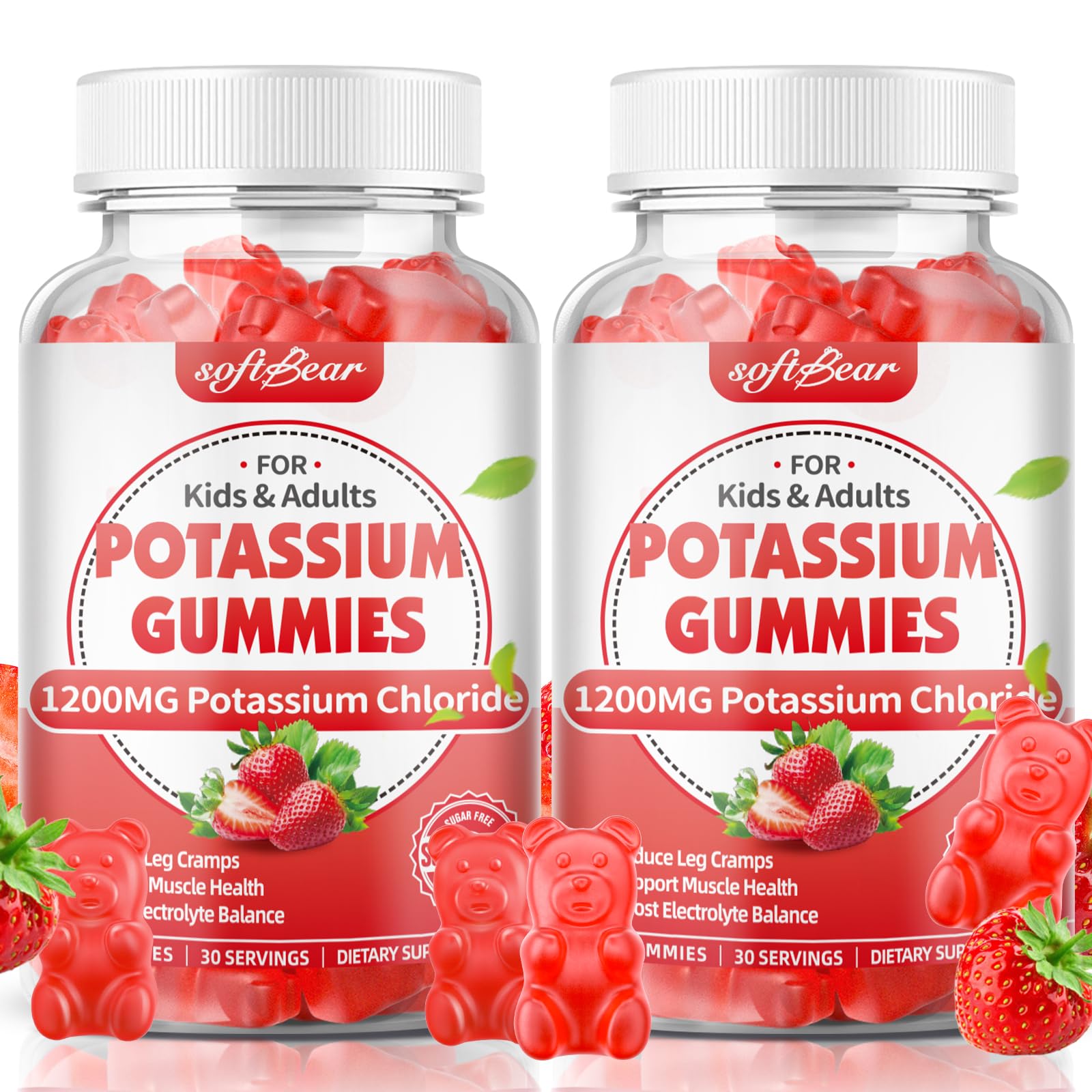 softbear Potassium Gummies 1200mg front view with packaging