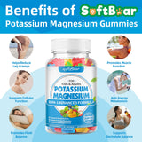 softbear Potassium Magnesium Gummies displayed on a wooden table