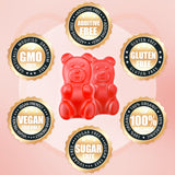 softbear Potassium Magnesium Gummies on a table with fruits