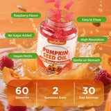 softbear Pumpkin Seed Oil gummies with a measuring spoon