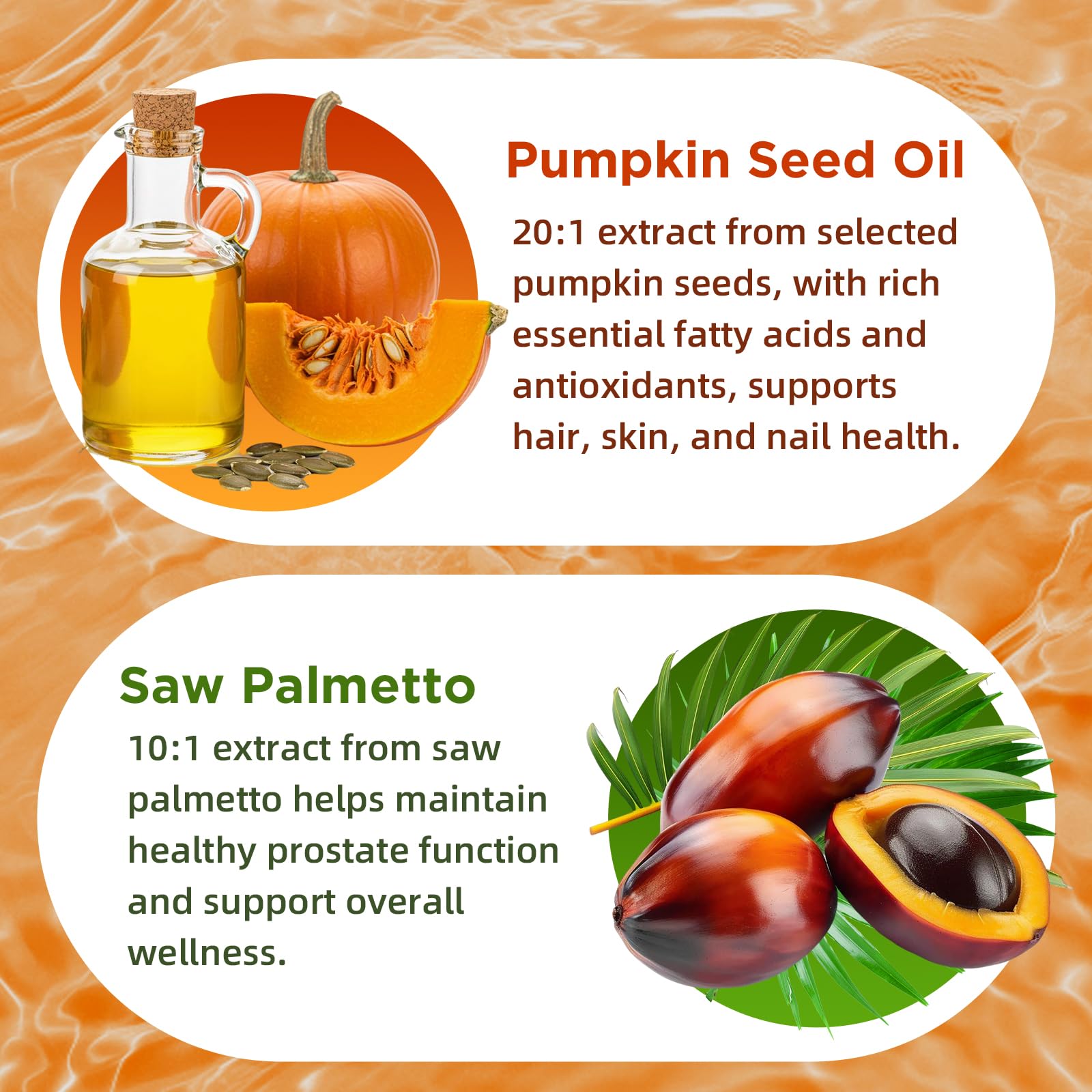 softbear Pumpkin Seed Oil with Saw Palmetto Gummies close-up of gummies