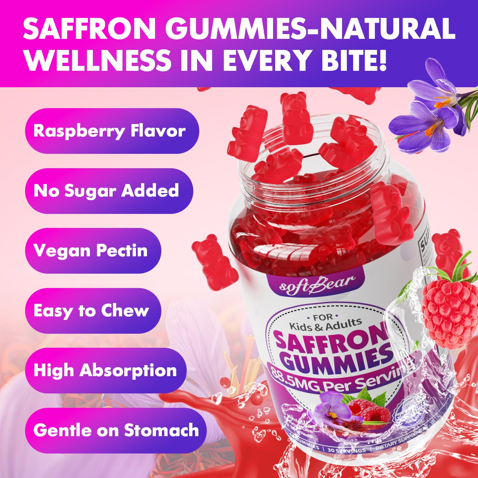 softbear Saffron Gummies nutritional information