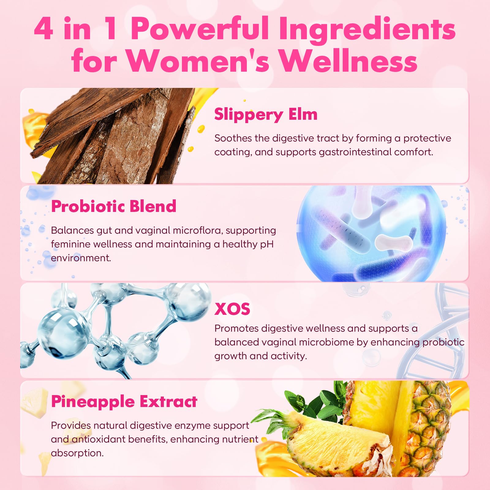 softbear Women's Probiotic Slippery Elm Gummies side view