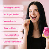 softbear Women's Probiotic Slippery Elm Gummies with fresh pineapple