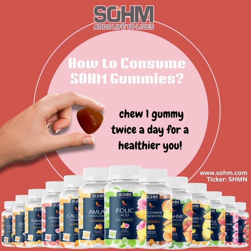 SOHM Vitamin C Gummies back view of bottle