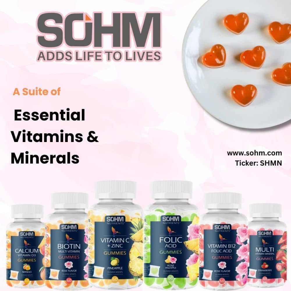 SOHM Vitamin C Gummies on a kitchen counter