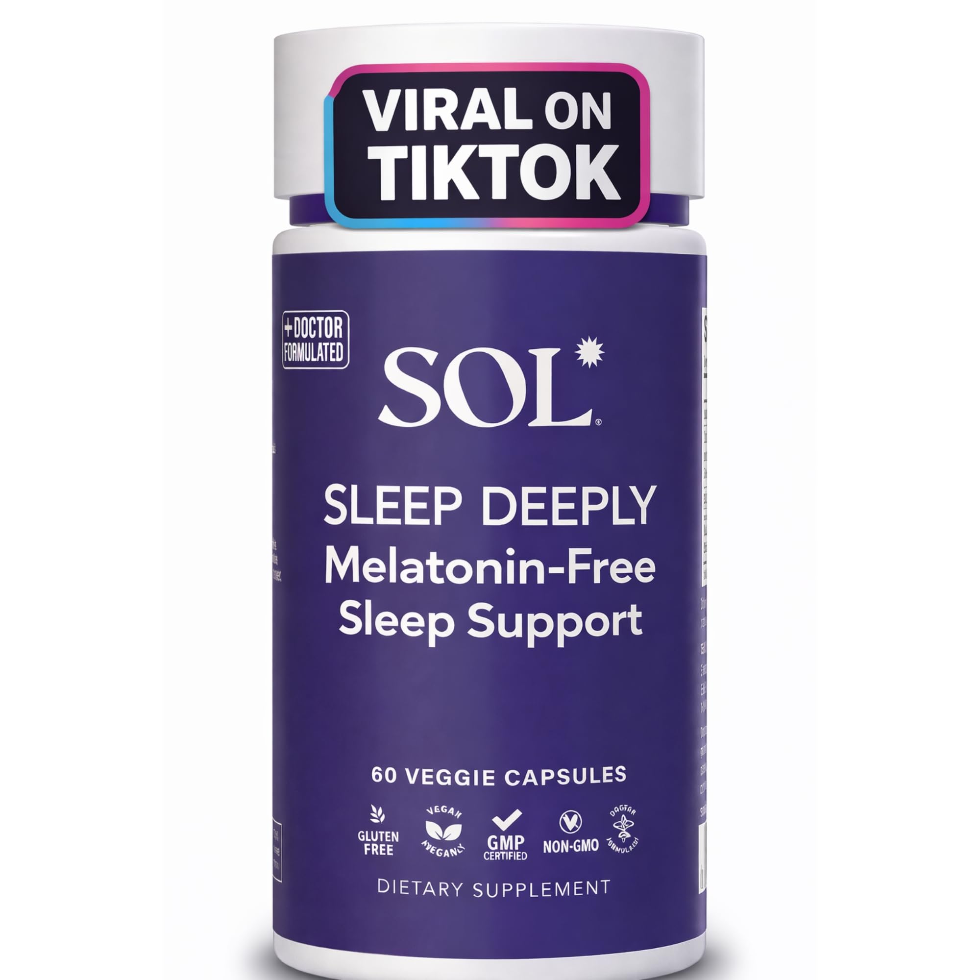 Sol Nutrition Sleep Aid Capsules front view with 60 count