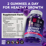 SOLACEROOT Height Growth Gummies showing the back of the bottle