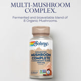 SOLARAY 8 Mushroom Complex Capsules on a wooden table
