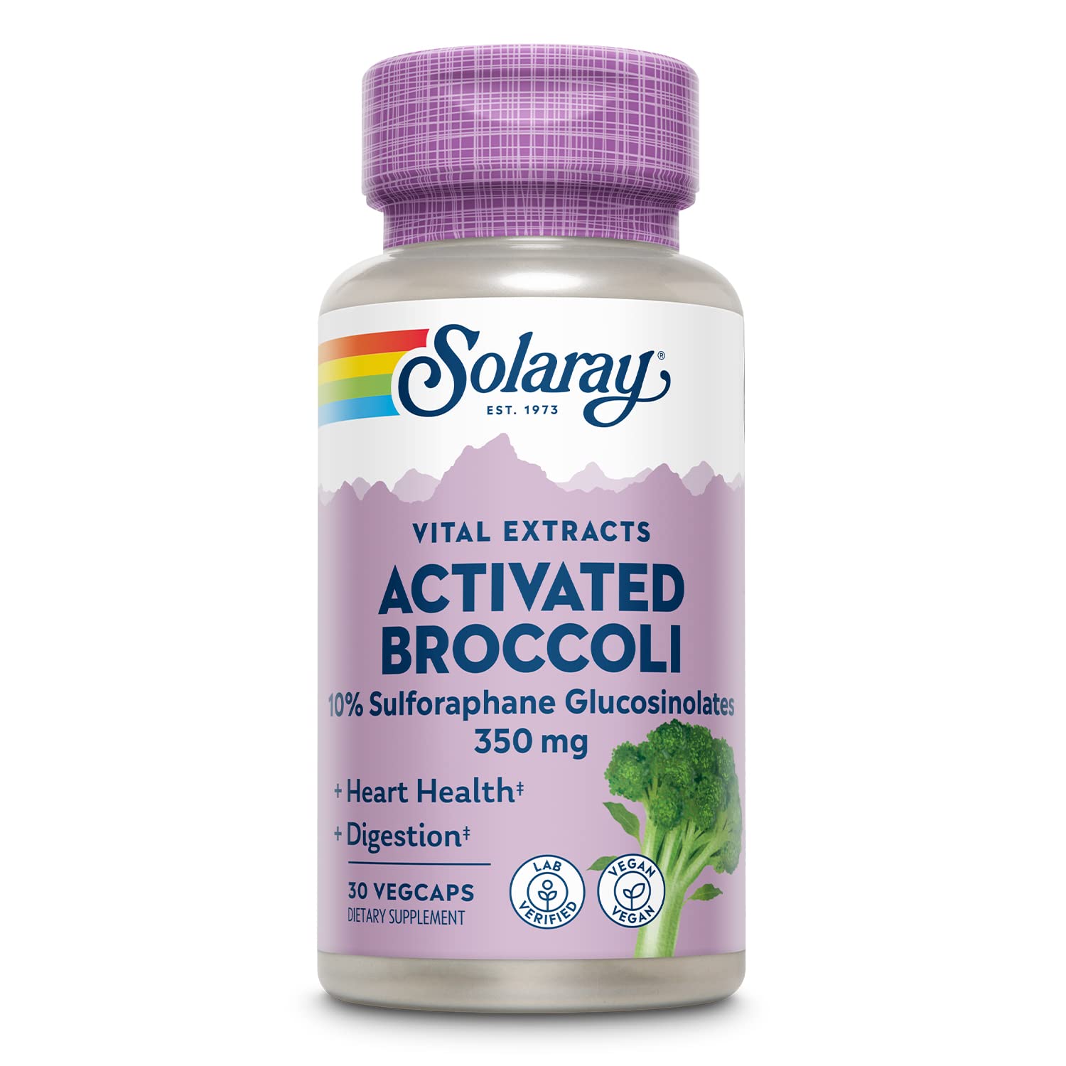 SOLARAY Activated Broccoli Seed Extract 35mg capsule bottle front view