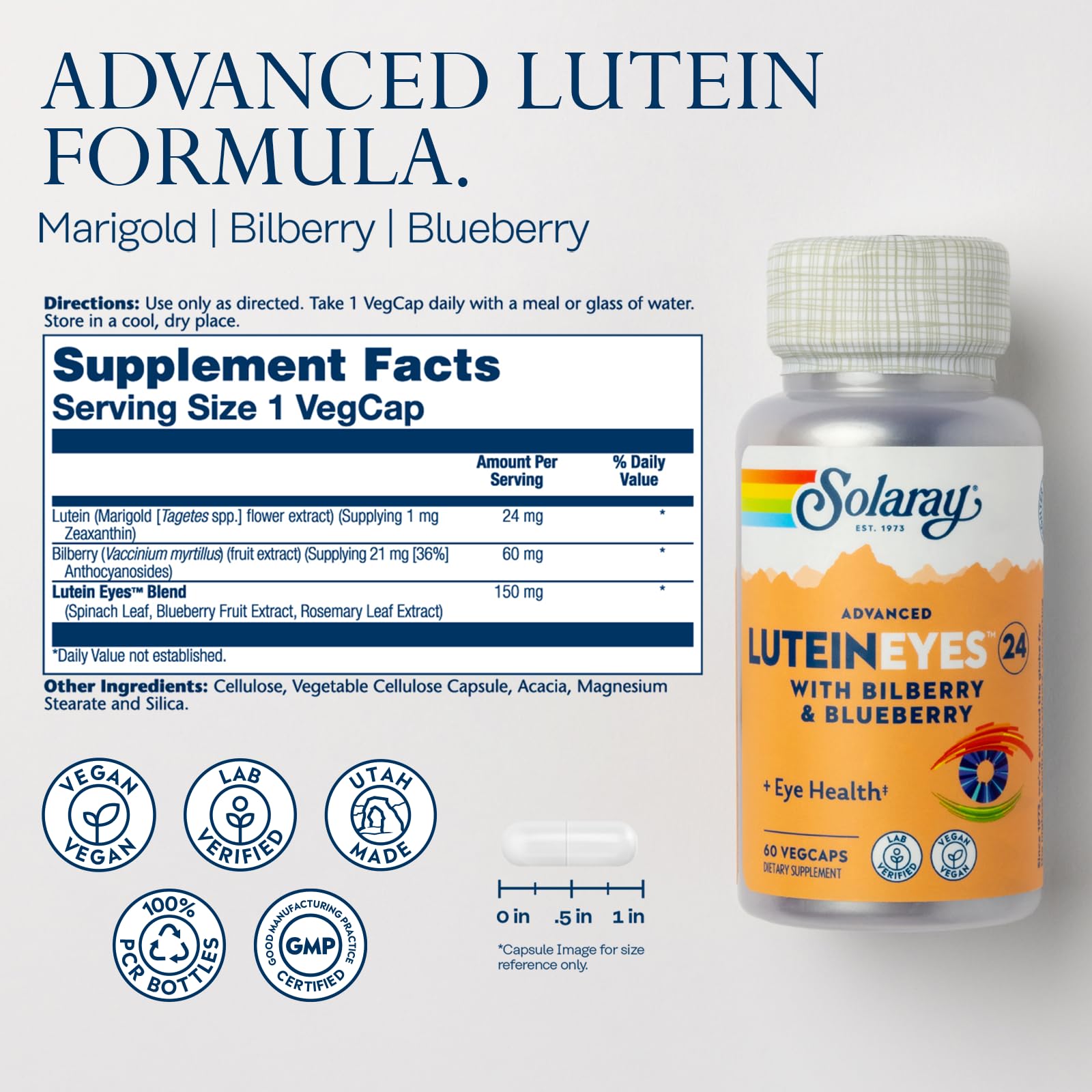 SOLARAY Advanced Lutein Eyes 24 VegCaps close-up