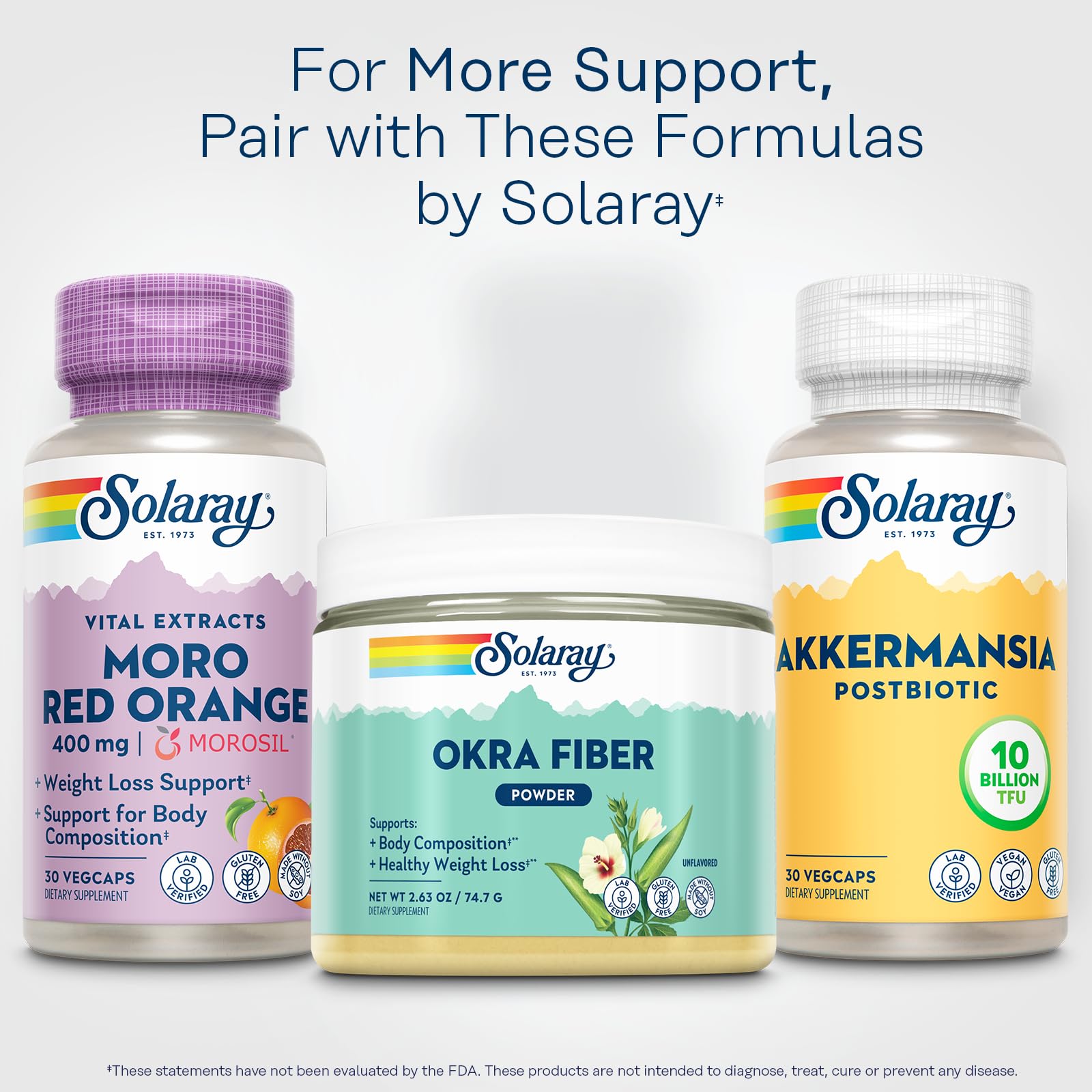 SOLARAY Akkermansia Postbiotic 100mg VegCap with ingredients list