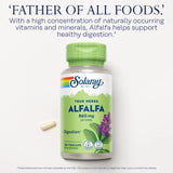 SOLARAY Alfalfa Leaf Supplement 860mg bottle with label
