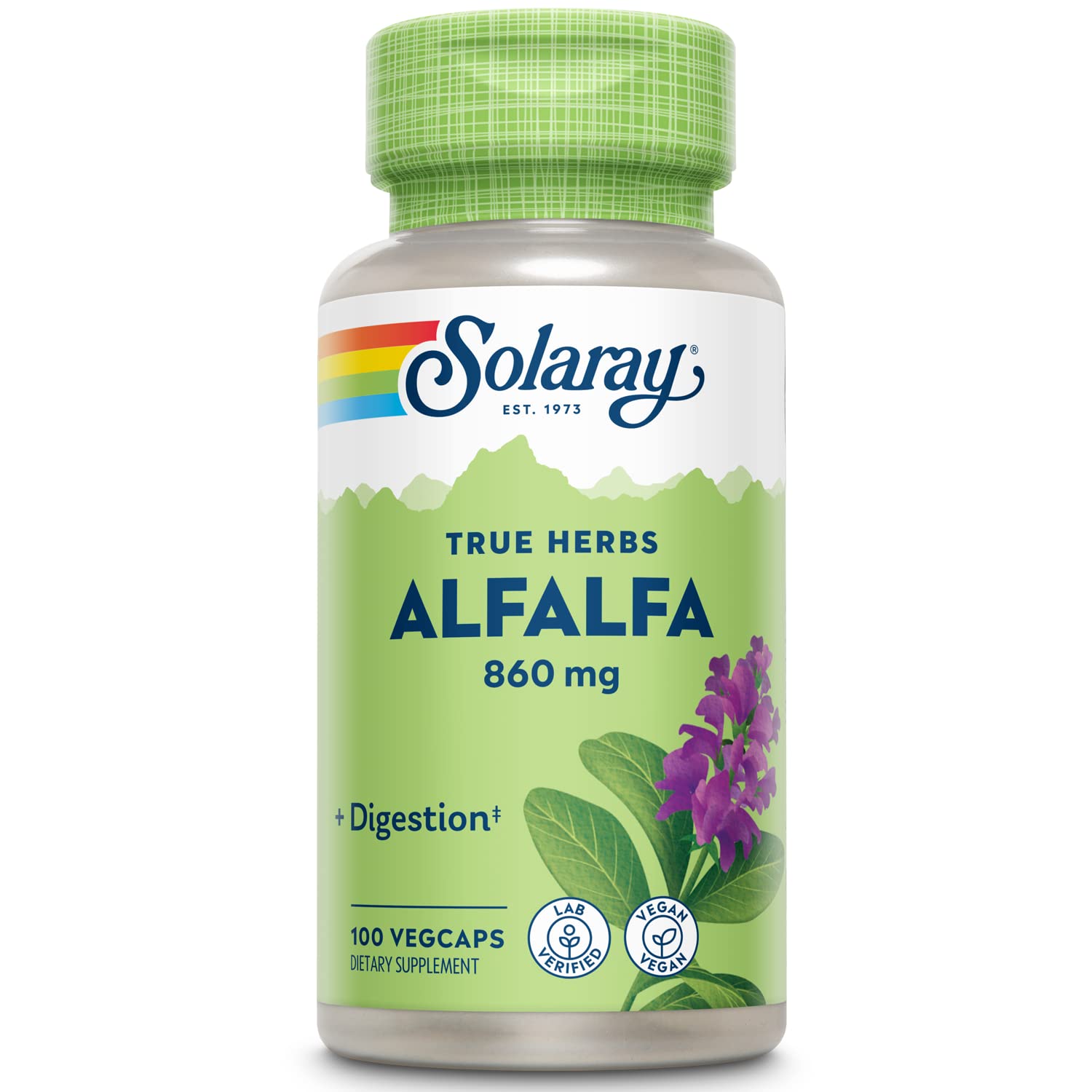 SOLARAY Alfalfa Leaf Supplement 860mg front view