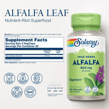 SOLARAY Alfalfa Leaf Supplement 860mg side view