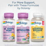 SOLARAY Ashwagandha Capsules 470mg displayed with nature background