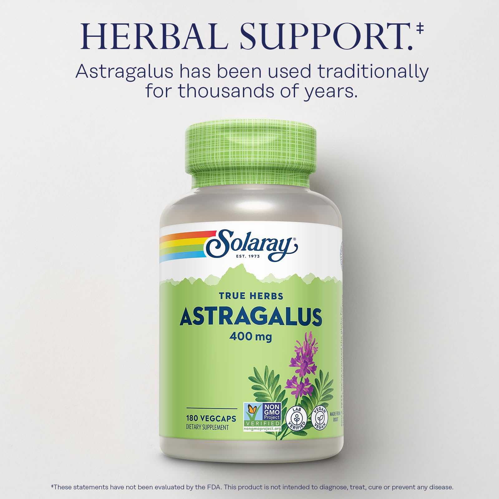 SOLARAY Astragalus Root 400mg VegCap open showing capsule
