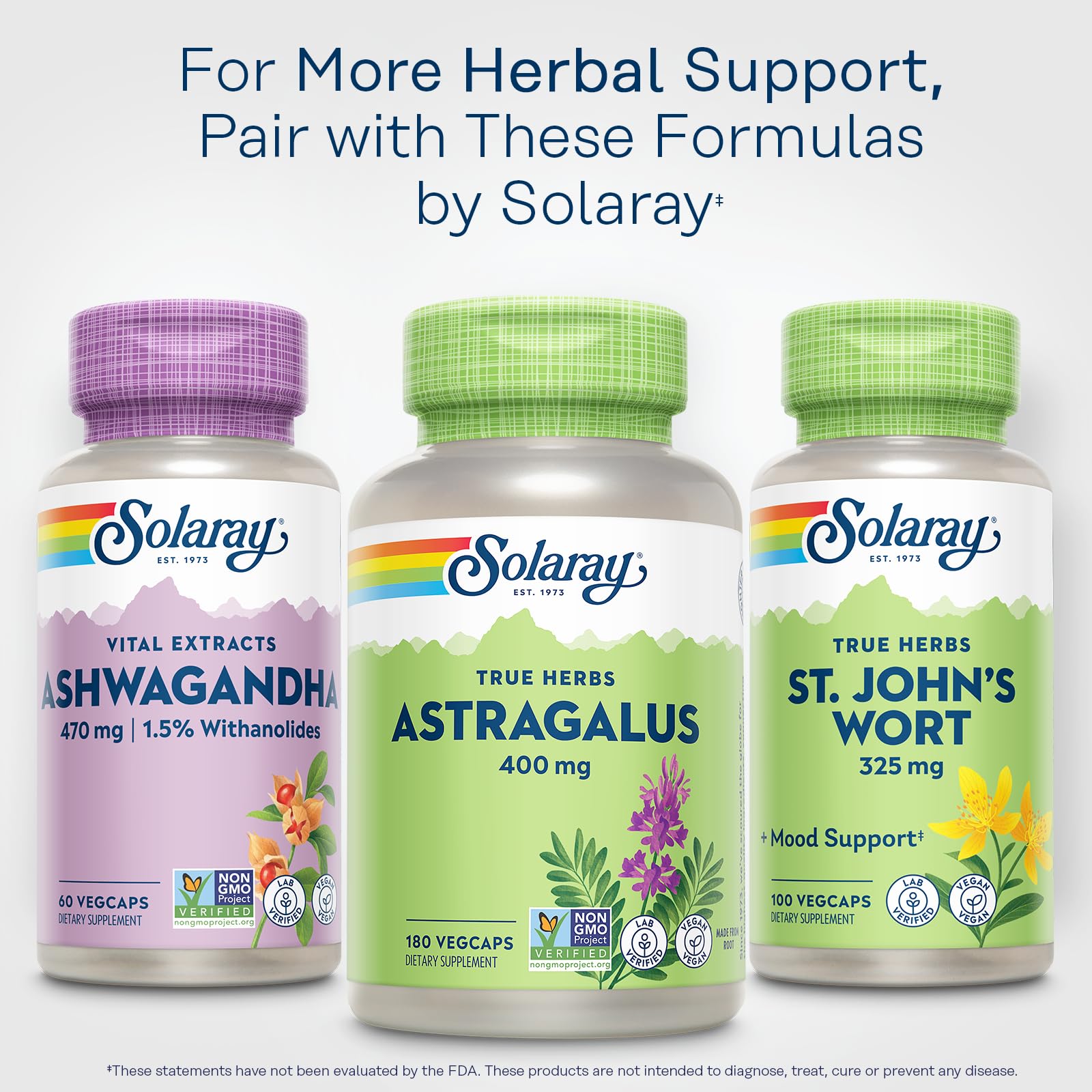 SOLARAY Astragalus Root 400mg with eco-friendly packaging